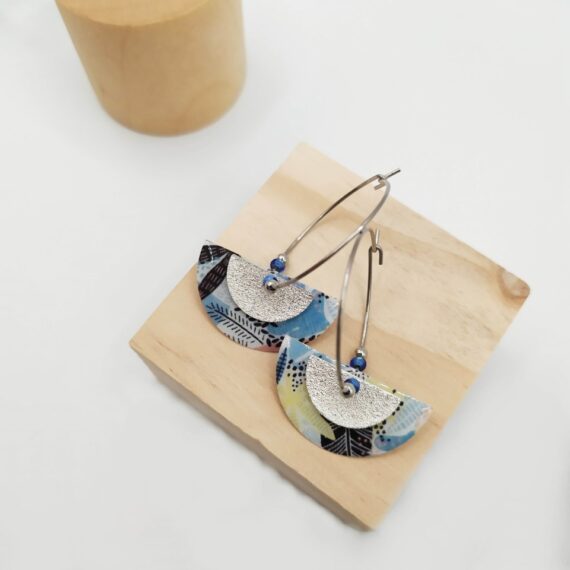 BO Créoles modèle Luna - Blue Tropic