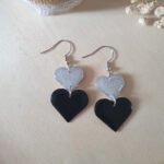 BO Crochets cœur Noir - Collection St Valentin