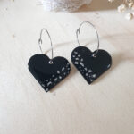 BO Créoles cœur Noir - Collection St Valentin