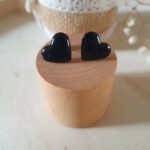 BO puces Cœur Noir - Collection St Valentin