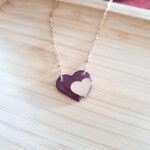 Collier cœurs (dominante violine) - Collection St Valentin 25