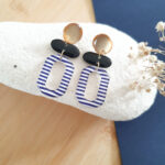 BO puces Modèle Célia - Marinière/Or